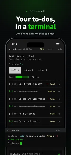 todo.exe - 터미널 투두 screenshot 1