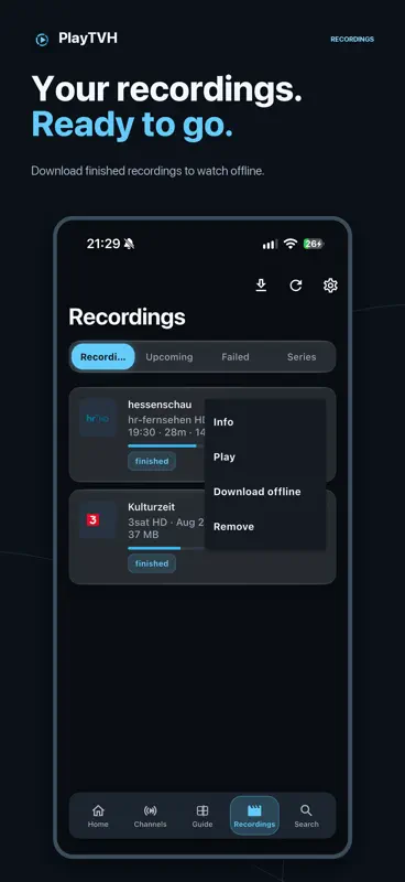 PlayTVH for TVHeadend screenshot 3 of 4