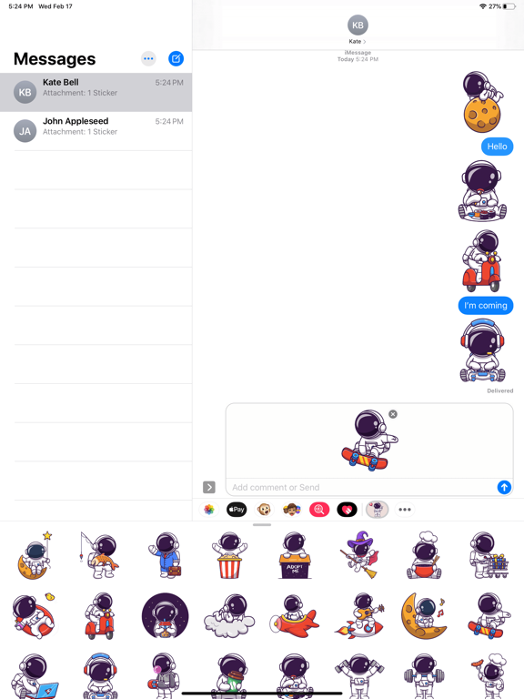 Screenshot #6 pour Cute Astronaut Stickers