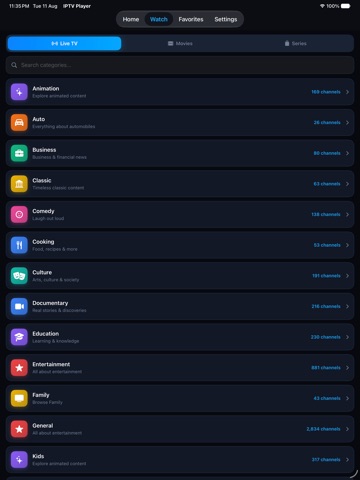 IPTV Smarters Pro・Smart Player iPad screenshot