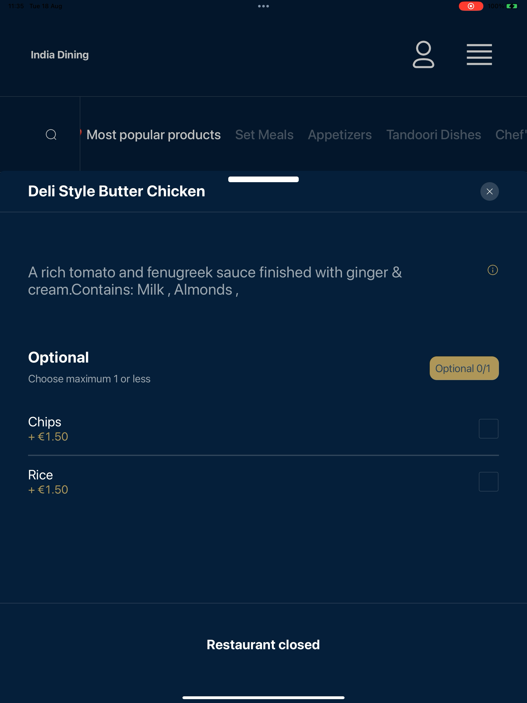 India Dining IE screenshot 13