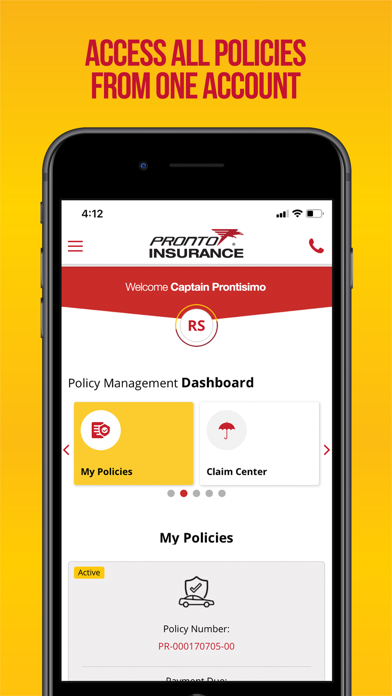 Pronto Insurance Screenshot