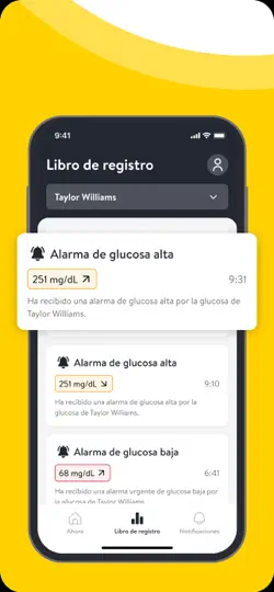 Captura de pantalla de LibreLinkUp en iPhone 4