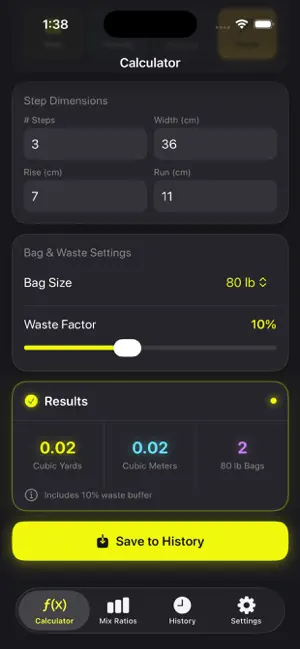 Concrete: Mix Calculator screenshot 2