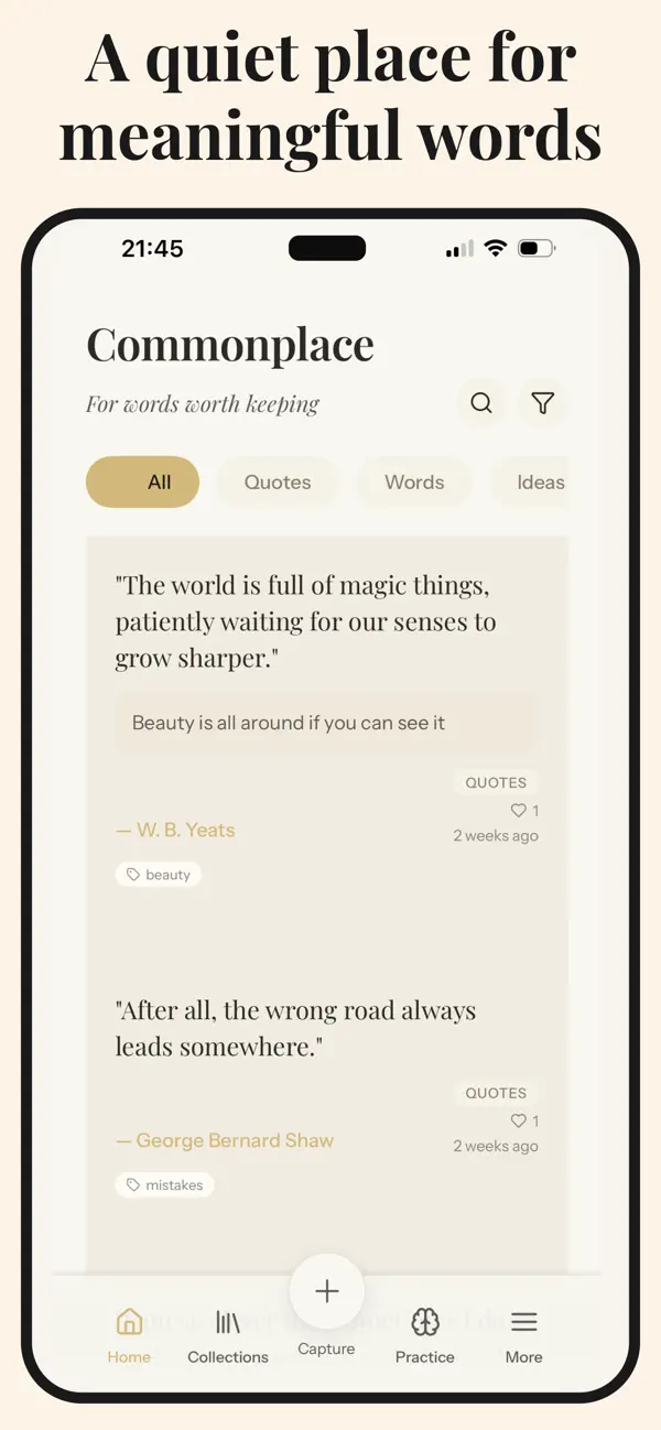 Screenshot #1 pour Commonplace: Notebook