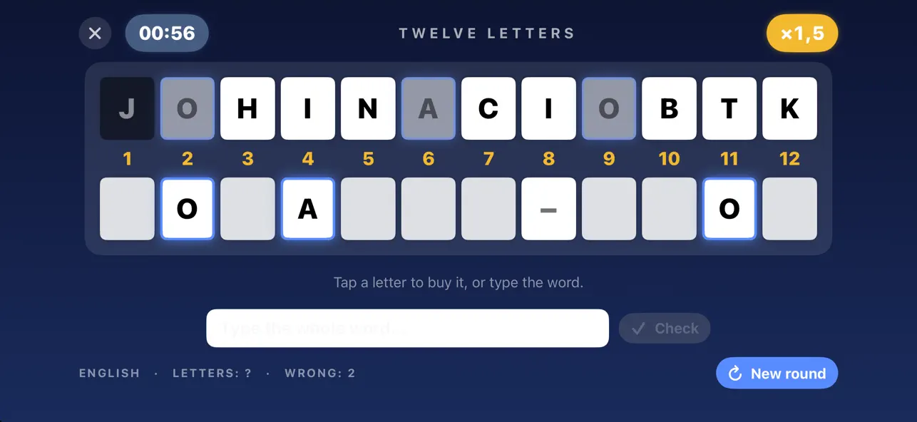 Screenshot #1 pour Twelve Letters: Word Puzzle