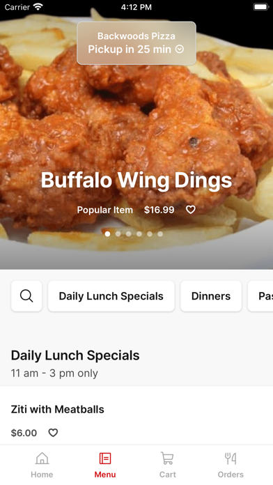 Backwoods Pizza To Go iPhone screenshot 2 - Food & Drink app