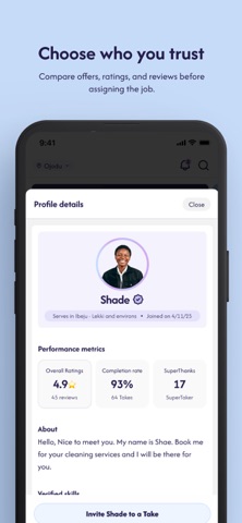Takers App screenshot