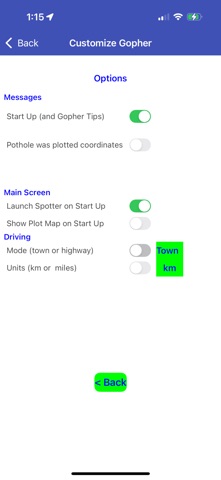The Gopher Pothole Spotter screenshot