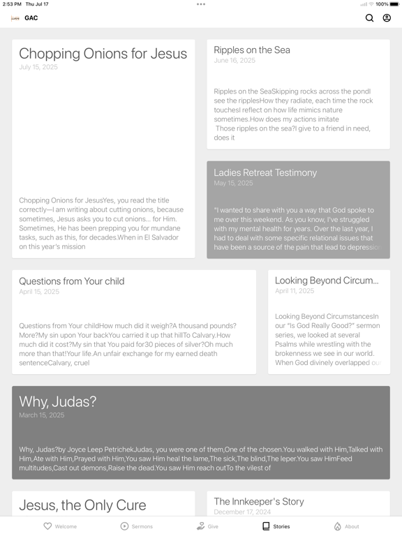 Gospel Alliance Church iPad screenshot 3 - Education app