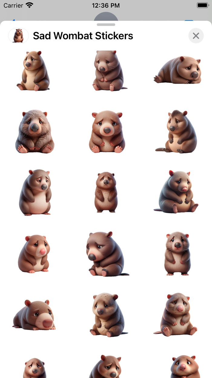 Sad Wombat Stickers