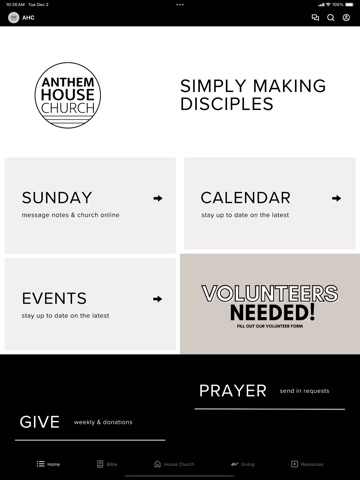 Anthem House Church iPad screenshot