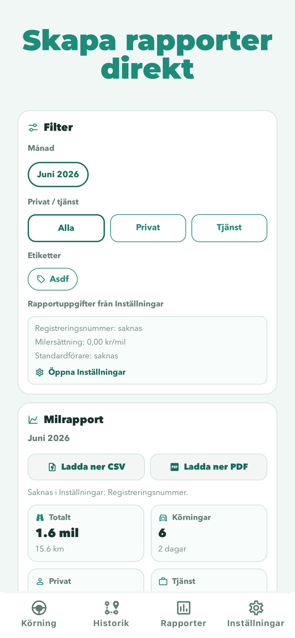 Svensk Körjournal screenshot 4