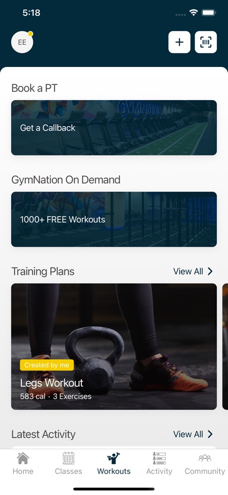 GymNation - This section showcases the extensive "GymNation On Demand" library and customizable "Training Plans" tailored to user needs.