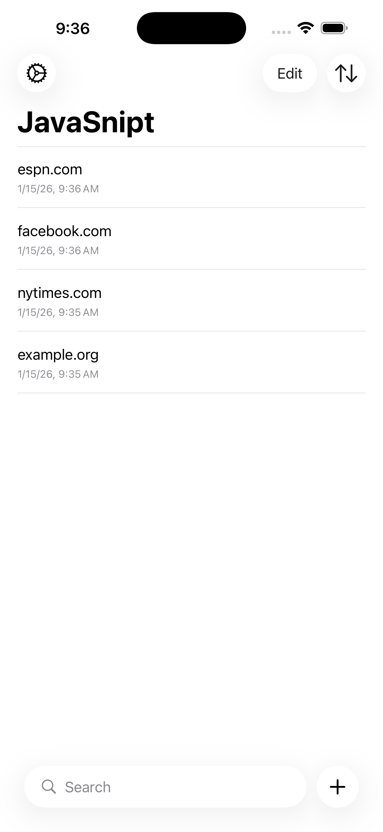 JavaSnipt screenshot 1