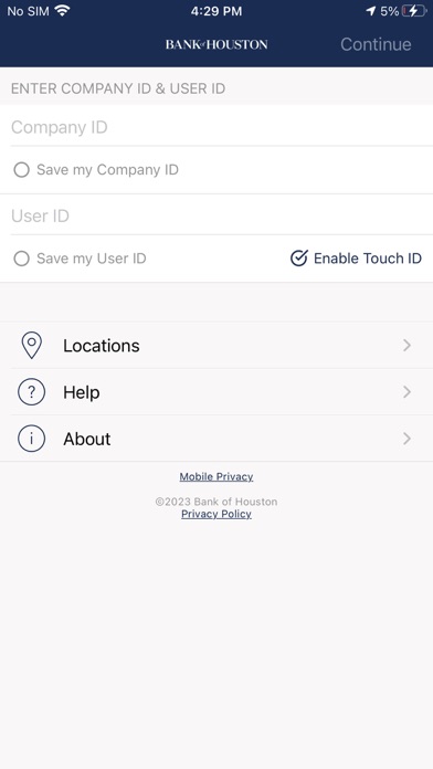 BOH Treasury Management Screenshot