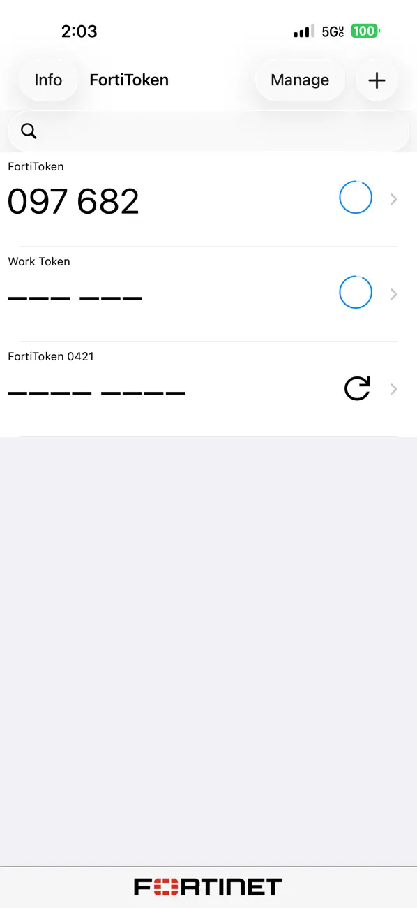 Screenshot #1 pour FortiToken Mobile