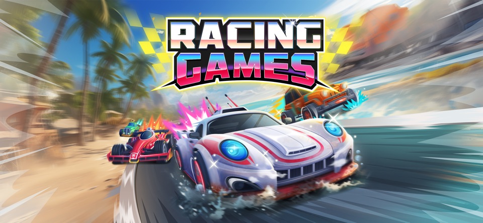 공룡 레이싱 파크: 자동차 운전과 레이싱 어린이 게임 screenshot 1