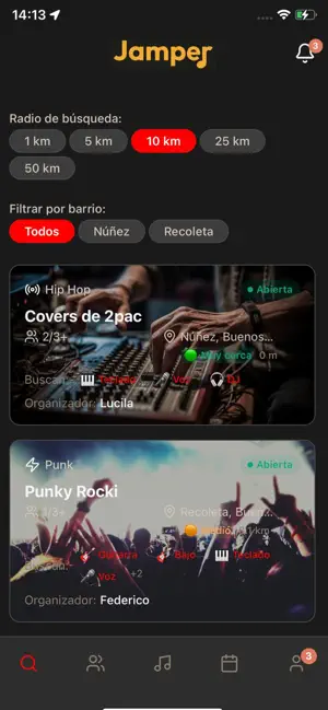 Jamper - Encontrá tu banda iPhone screenshot 3