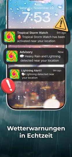 Screenshot von NOAA Wetter-,Wind-, Regenradar auf dem iPhone 4