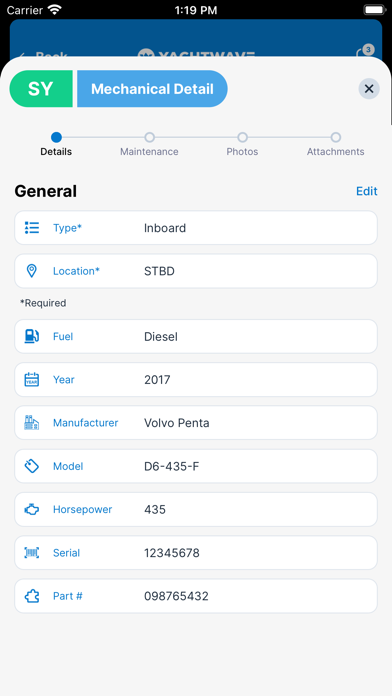 YachtWave - Maintenance App Screenshot