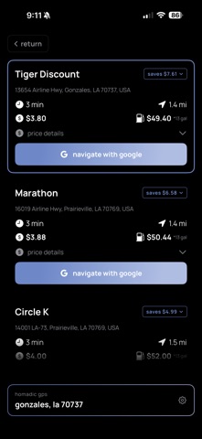 homadic iPhone screenshot