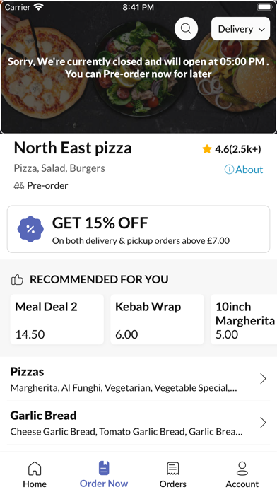 North East pizza Screenshot