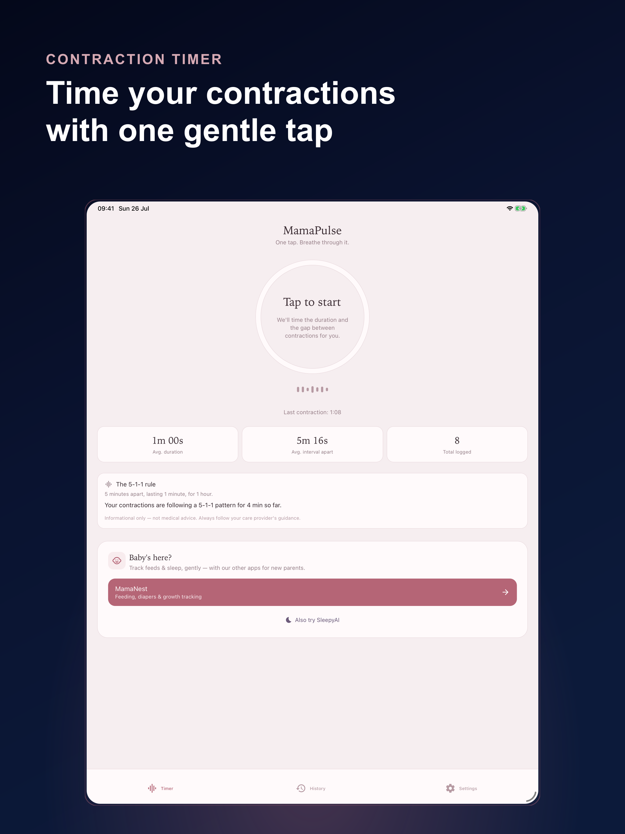 Contraction Timer: MamaPulse screenshot 3