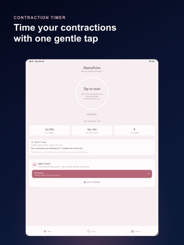 Contraction Timer: MamaPulse iPad screenshot