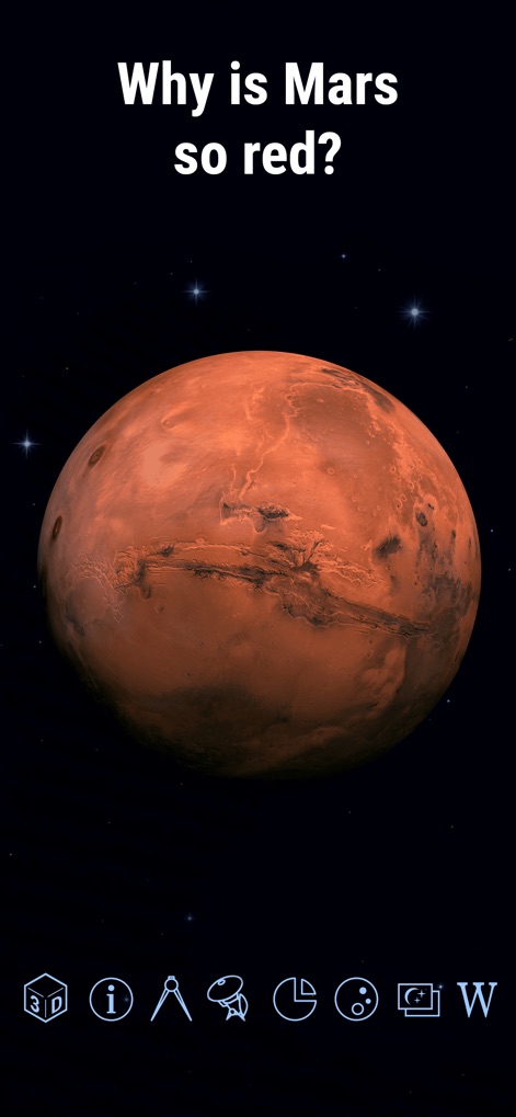 Star Walk 2 Plus: Live Sky Map - Los usuarios pueden explorar modelos 3D de planetas como Marte y acceder a información detallada sobre sus características.