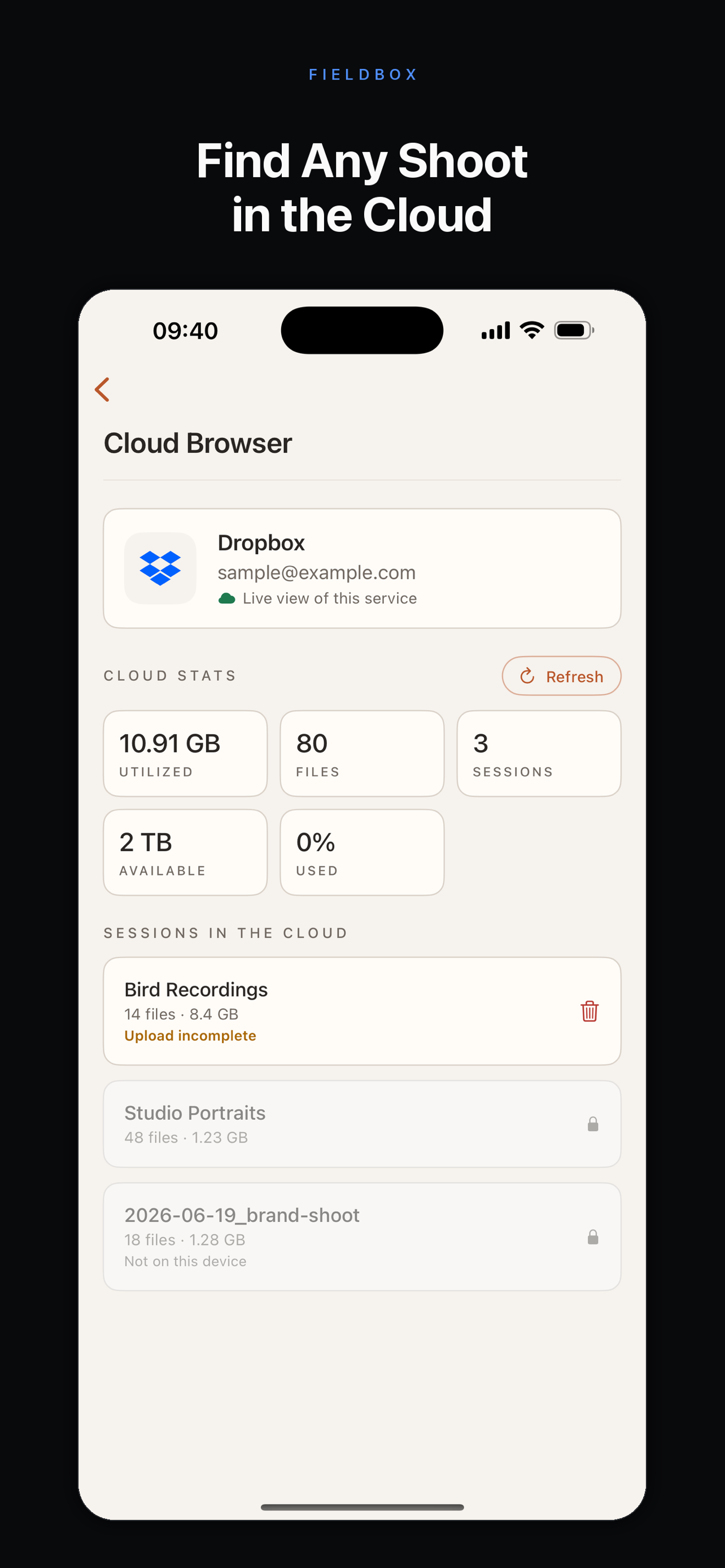 Fieldbox Backup screenshot 2