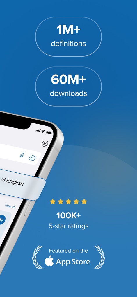 Oxford Dictionary & Thesaurus - O aplicativo exibe suas credenciais impressionantes, com mais de 1 milhão de definições e um reconhecimento de mais de 100 mil avaliações de 5 estrelas, sublinhando sua confiabilidade.