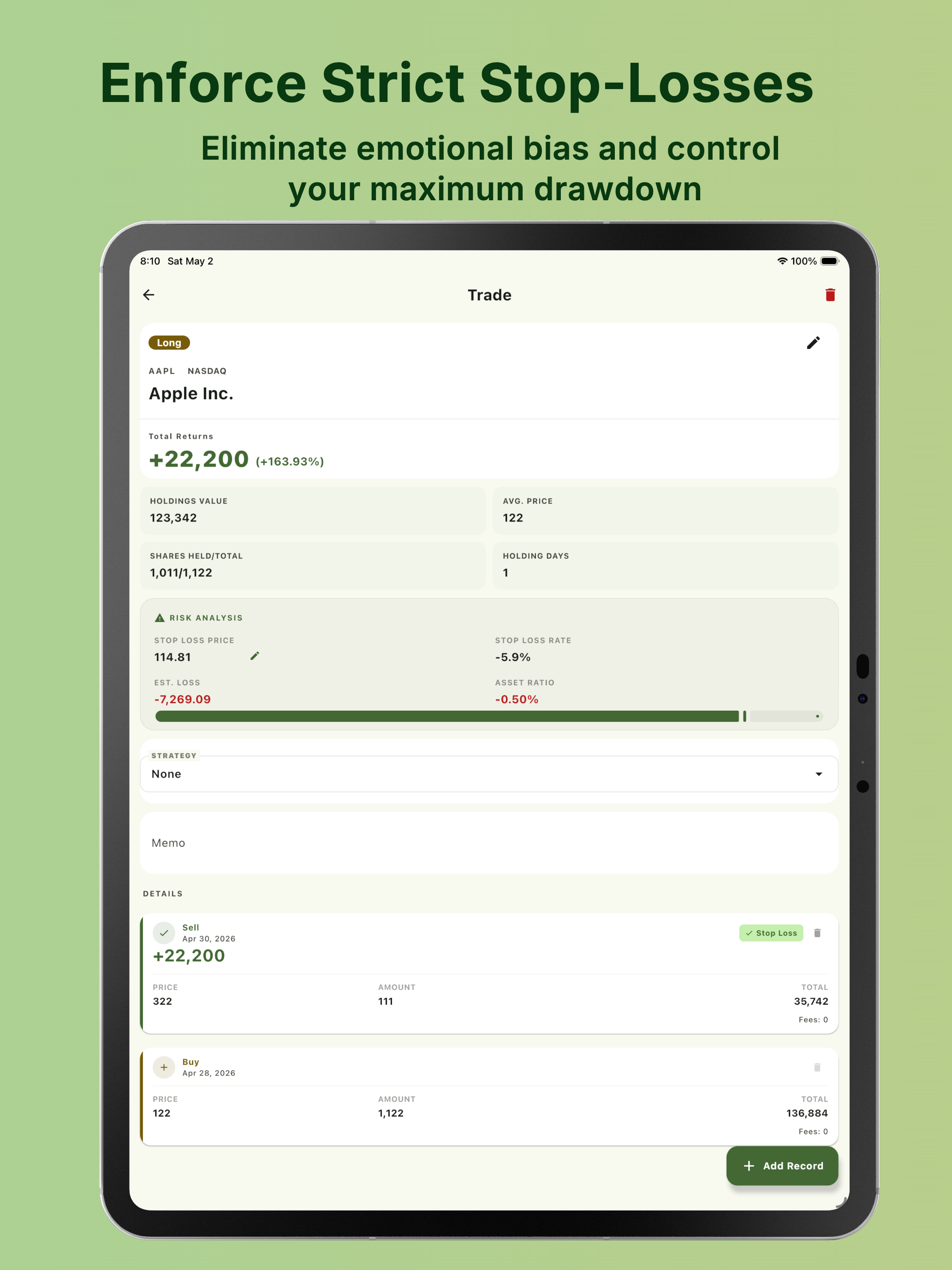 Trading Champ: Stock Journal