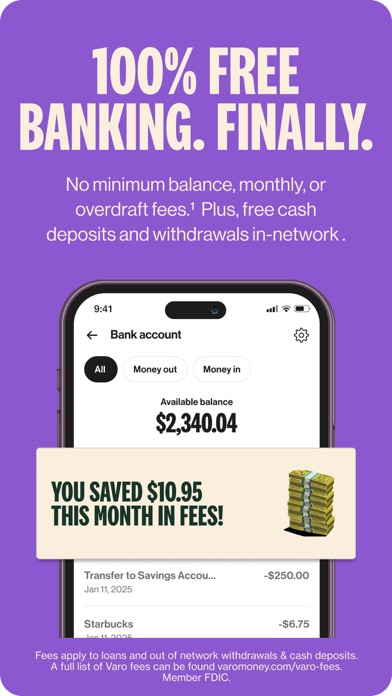 Varo Bank: Online Banking Screenshot
