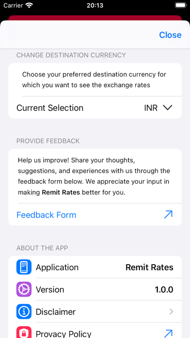Remit Rates Japan Screenshot