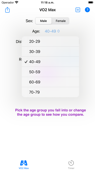 Screenshot #2 pour VO2 Max Estimator