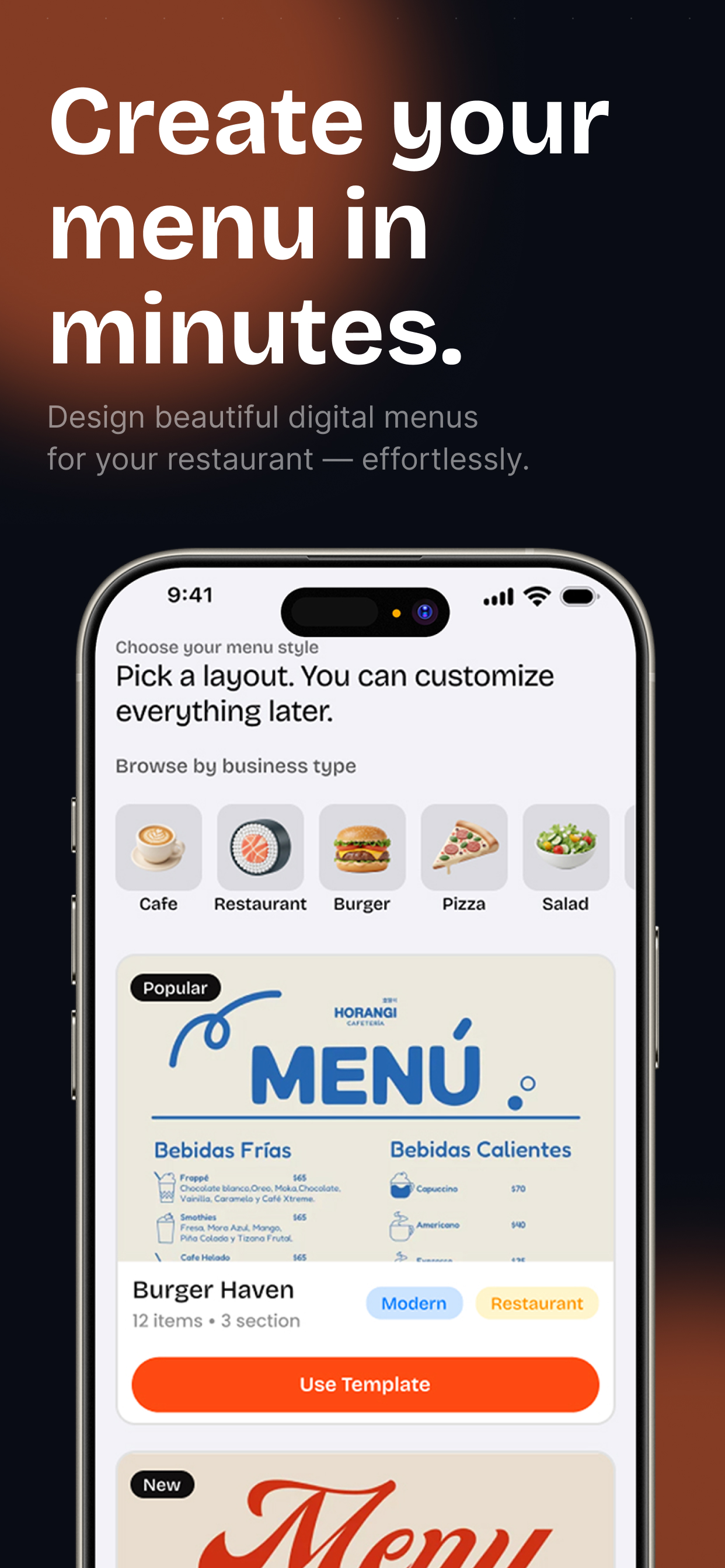 Menuma: Digital Menu Maker screenshot 1