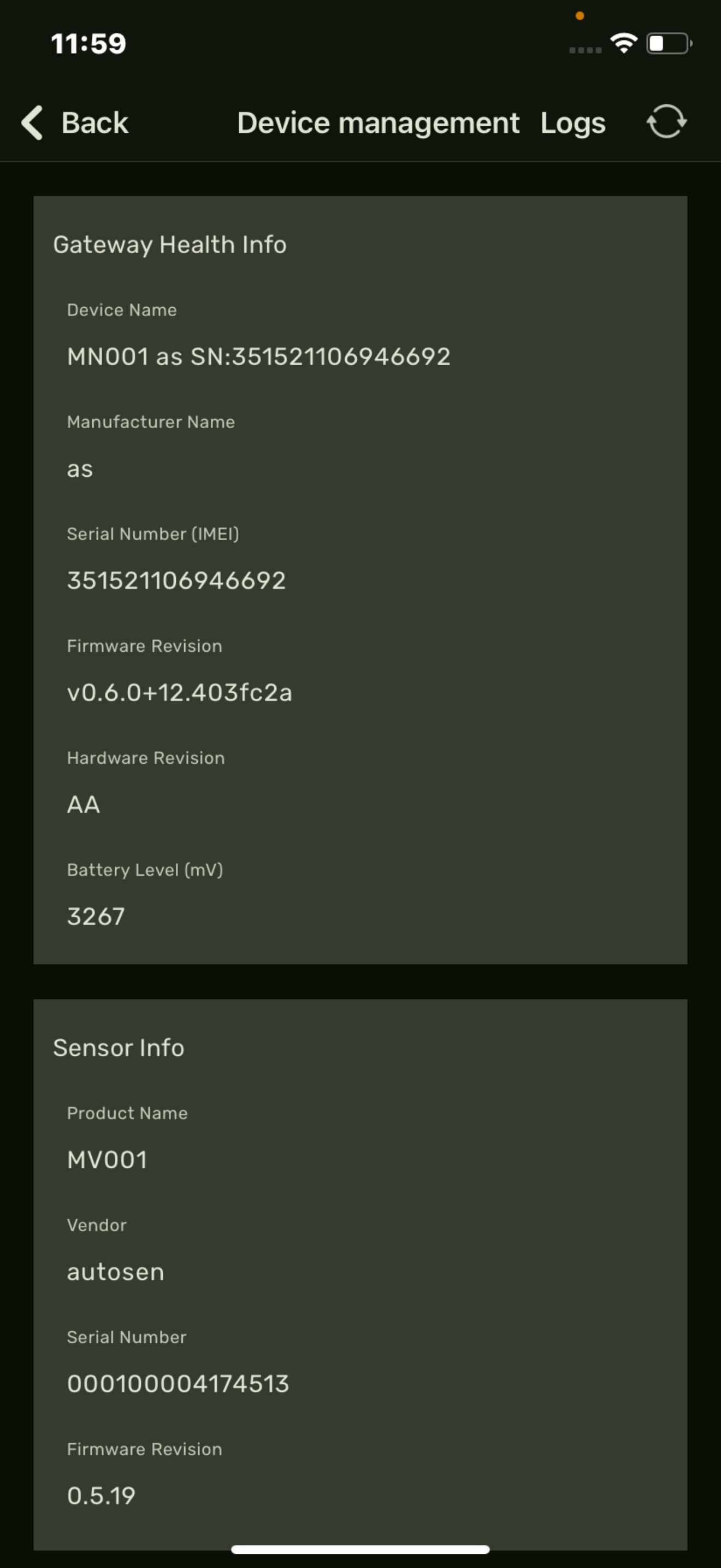 minion IoT-Sensor screenshot 3