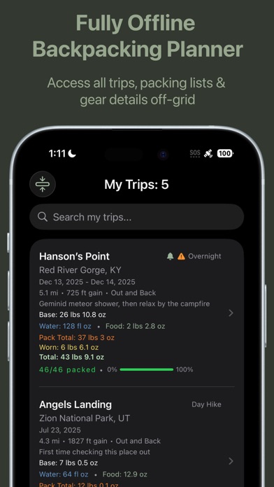 Backpacking List: Checklist iPhone screenshot 5 - Travel app