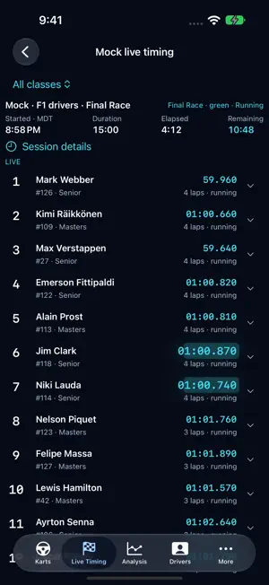 KartTrackerAI Race Performance screenshot 1