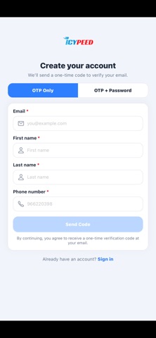ICYPEED Logistics screenshot