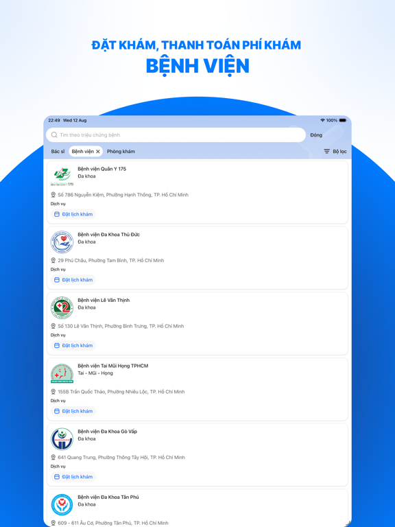 YouMed - Ứng dụng đặt khám iPad screenshot
