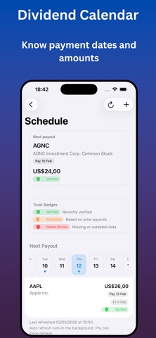Dividend Tracker - ExDate screenshot