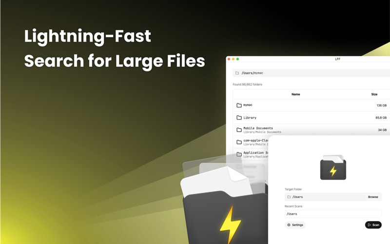 LFF – Largest File Finder app screenshot