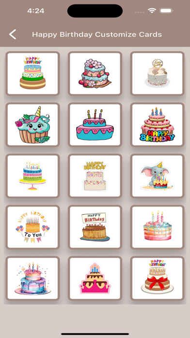 Happy Birthday Customize Cards Screenshot
