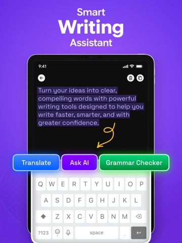AI Keyboard Extension - Writer iPad screenshot