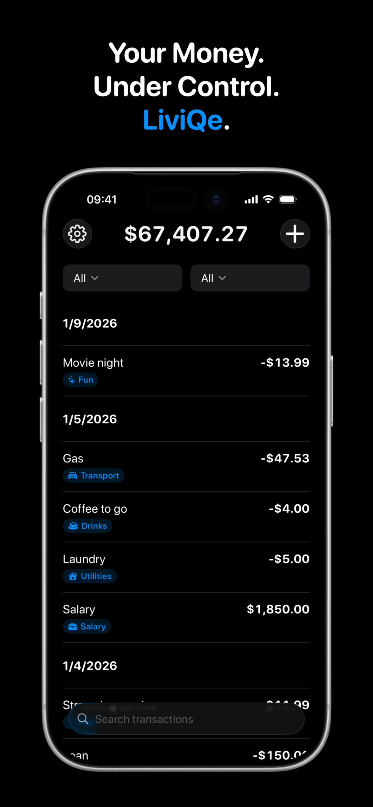 LiviQe – Private Money Tracker