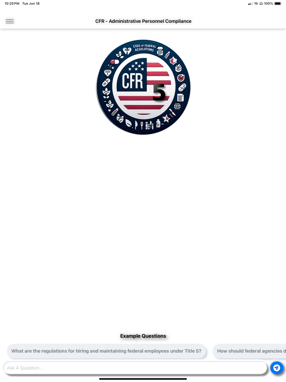 CFR AI - Title 5 iPad screenshot 1 - Reference app