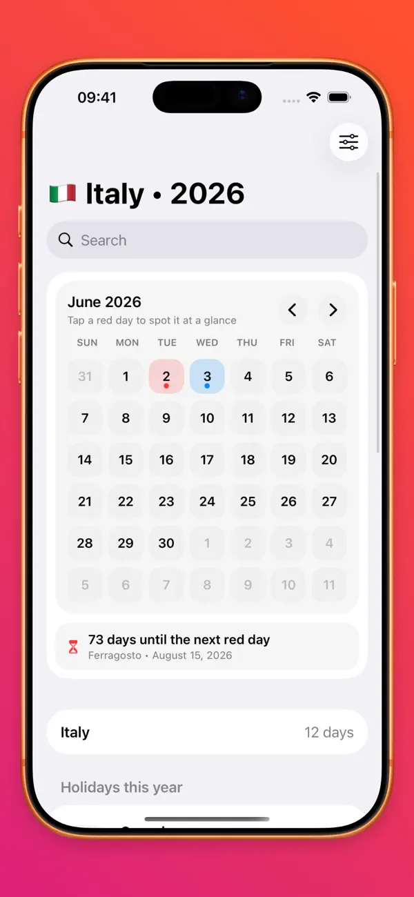 Screenshot #2 pour Red Days — Public Holidays