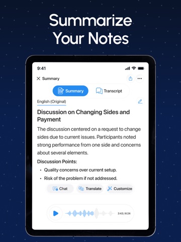 AI Note Taker & Speech to Text iPad screenshot